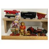 Lot of Tin Litho Vintage Toys and Toy Parts
