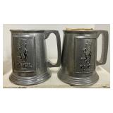 Mr. Peanut Planters Peanuts Pewter Steins, Plastic Vintage Cup Stir Sticks Tin Snack Bowl Set