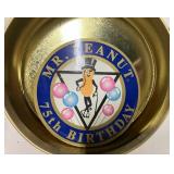 Mr. Peanut Planters Peanuts Pewter Steins, Plastic Vintage Cup Stir Sticks Tin Snack Bowl Set