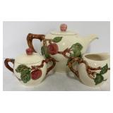 Franiciscan Ware Apple Pattern Teapot Cream and Sugar