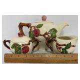 Franiciscan Ware Apple Pattern Teapot Cream and Sugar
