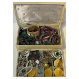 Jewlery Box with Costume Jewelry Lot