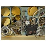 Jewlery Box with Costume Jewelry Lot