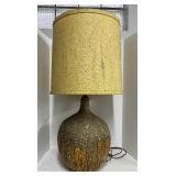 Mid Century MCM Lava Drip Glaze Oversized Pottery Lamp