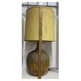 Mid Century MCM Lava Drip Glaze Oversized Pottery Lamp
