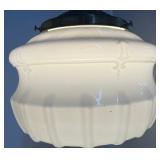 Vintage Milkglass Hanging Light Fixture Art Deco White Opaque Pendant Light Fixture