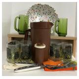 Vintage Avocado and Browns Kitchen Lot