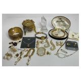 Lot of Vintage Costume Jewelry Princess Mara GF Bracelt with Original Box, Celebrity Cameo