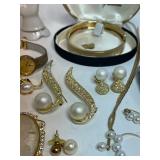 Lot of Vintage Costume Jewelry Princess Mara GF Bracelt with Original Box, Celebrity Cameo