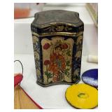 Antique Vintage Asian Influence Collectibles Decor Elephant Teapots Tea Tin