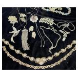 Silver Gold and Crystal Jewelry Lot