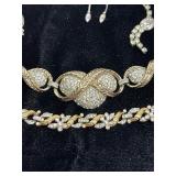 Silver Gold and Crystal Jewelry Lot