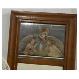 Hanging Birdcage and Mirror with Nursery Rhyme Picture Vintage "Mother Goose" by Jessie Willcox Smith.