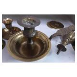 HUGE Brass Lot Candleholders Ducks MISC
