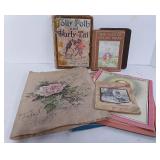 Vintage Book Lot Beatric Potter Jolly Polly Curly Tail Linen Book Cover