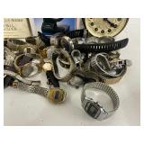 Two Alarm Clocks with Boxes and Wristwatch Lot for Parts Repair Craft