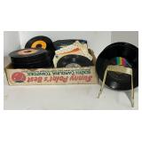 Large Lot of 45 Records and Holder