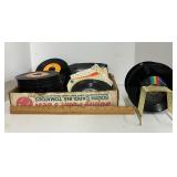 Large Lot of 45 Records and Holder