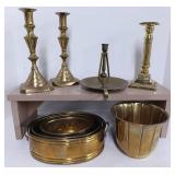 Brass Candle Sticks and Planter Lot