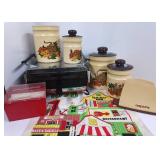 Vintage Kitchen Lot with Working Toaster Over, Canisters ETC