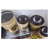 Vintage Kitchen Lot with Working Toaster Over, Canisters ETC