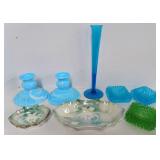 Fenton Art Glass Candle Holders and Decor Lot