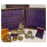 Vintage Antique Watch Display Cases Brass or Bronze Pocketwatch Diplay and Pocketwatch Shells