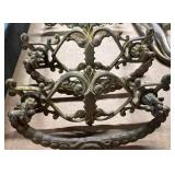 Vintage Brass and Cast Iron Door Plate Antique Drawer Pulls Brass Lot "Green Man" face Victorian and Art Nouveau hardware.