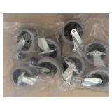 8 Medium Poly/Rubber Wheels for Carts/Racks