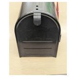Standard Black Mail Box with Red Flag