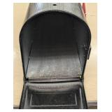 Standard Black Mail Box with Red Flag