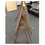 3 Wooden Saw horses