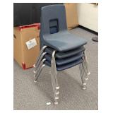 Set of 4 Commercial School Stacking Chairs