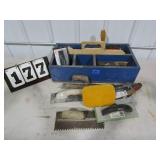 Wood Tool Tray w/Tile Work Hand Tools