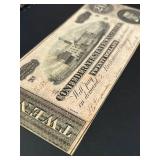 1864 $20 Confederate States of America Civil War Banknote T-67 (Richmond, VA) - Circulated