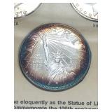 Framed United States 20th Century Coins - 1986 One Ounce (.999) Silver Coin, 1890 Morgan Silver Dollar, 1944 Walking Liberty Half Dollar, 1913 Barber Half Dollar, 1930 Standing Liberty Quarter and Mor