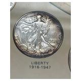 Framed United States 20th Century Coins - 1986 One Ounce (.999) Silver Coin, 1890 Morgan Silver Dollar, 1944 Walking Liberty Half Dollar, 1913 Barber Half Dollar, 1930 Standing Liberty Quarter and Mor