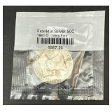 Sealed 1962-D Franklin Half Dollar Silver Coin (Very Fine)