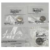 Sealed 1939 Mercury Silver Dime (Avg Circulated) / Sealed 1964 Roosevelt Silver Dime (Avg Circulated) / Sealed 1942-45 Wartime Nickel Set (Avg Circulated) / Sealed 1935 Buffalo Nickel (Good)