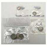 Sealed 1939 Mercury Silver Dime (Avg Circulated) / Sealed 1964 Roosevelt Silver Dime (Avg Circulated) / Sealed 1942-45 Wartime Nickel Set (Avg Circulated) / Sealed 1935 Buffalo Nickel (Good)