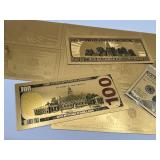 Gold Foil Novelty USA Banknotes - Excellent Condition