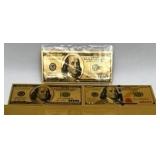 Gold Foil Novelty USA Banknotes - Excellent Condition