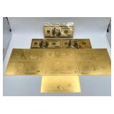 Gold Foil Novelty USA Banknotes - Excellent Condition