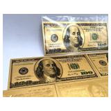 Gold Foil Novelty USA Banknotes - Excellent Condition