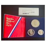 U.S. Bicentennial 1976-S 40% Silver Proof Set 3 Coins