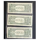 Uncirculated $1 Federal Reserve Star Notes - 1999 / 2003 / 2006