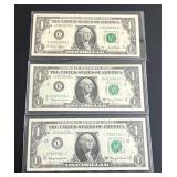 Uncirculated $1 Federal Reserve Star Notes - 1963A and 2001