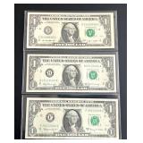 Uncirculated $1 Federal Reserve Notes - 1963A / 1969B / 2009