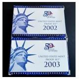 2002 & 2003 U.S. Mint Proof Sets with COA