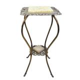 O - Antique Victorian Brass and Onyx Plant Stand